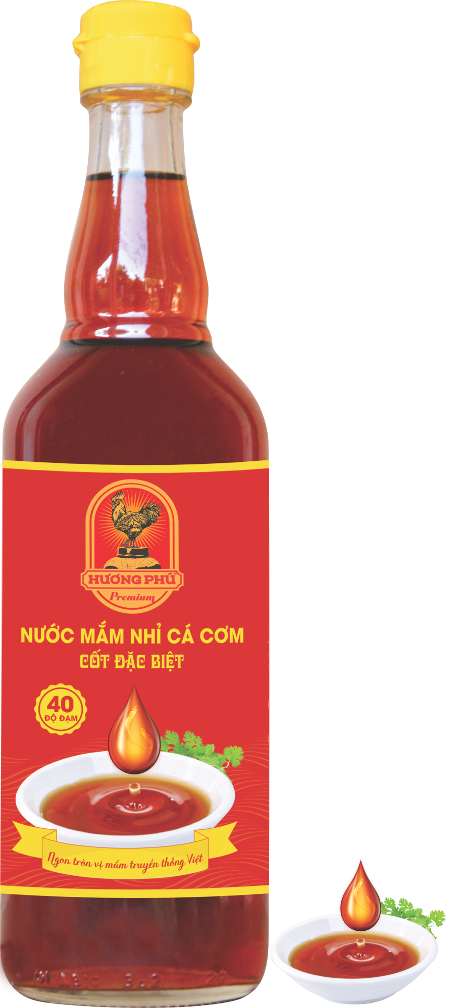 NƯỚC MẮM NHỈ CÁ CƠM CỐT ĐẶC BIỆT HƯƠNG PHÚ - 40 ĐỘ ĐẠM - 510ML