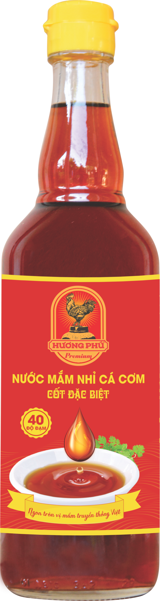 NƯỚC MẮM NHỈ CÁ CƠM CỐT ĐẶC BIỆT HƯƠNG PHÚ - 40 ĐỘ ĐẠM - 510ML