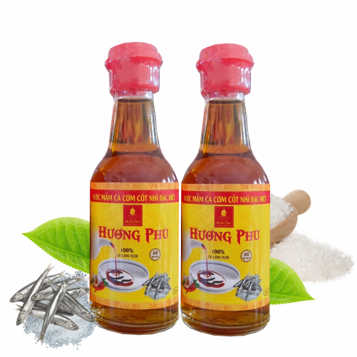 Hộp 02 chai nước mắm cốt nhĩ HƯƠNG PHÚ 40 độ đạm - 60ml
