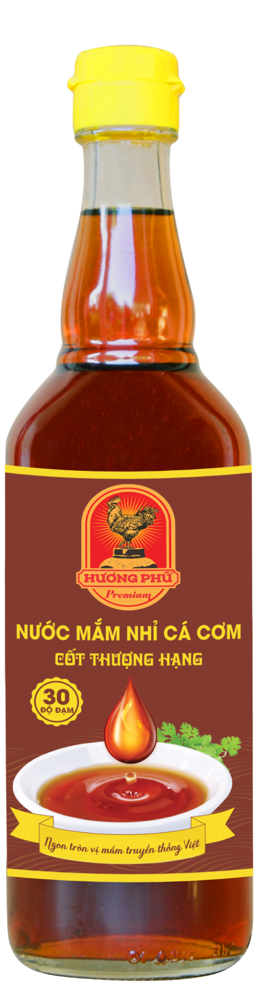 NƯỚC MẮM NHỈ CÁ CƠM CỐT THƯỢNG HẠNG HƯƠNG PHÚ - 30 ĐỘ ĐẠM - 510ML