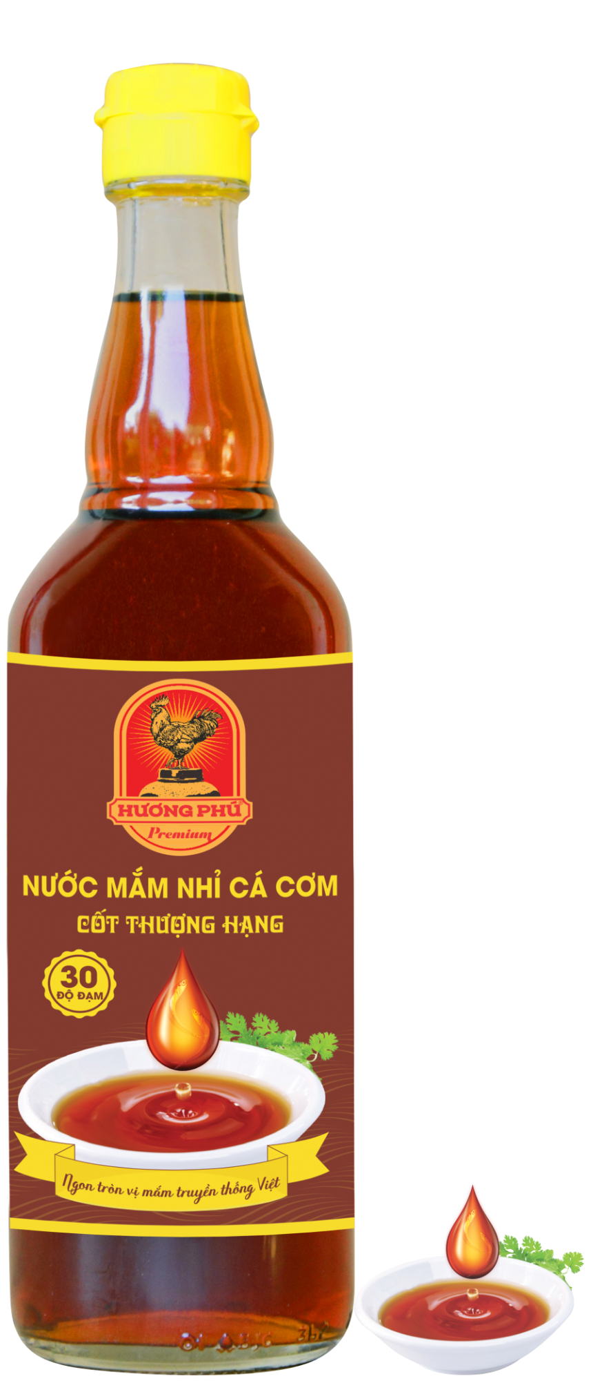 NƯỚC MẮM NHỈ CÁ CƠM CỐT THƯỢNG HẠNG HƯƠNG PHÚ - 30 ĐỘ ĐẠM - 510ML